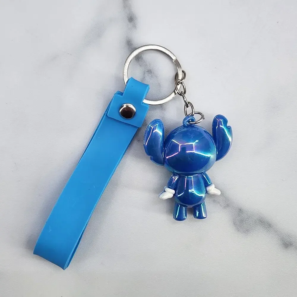 NEW Disney's Stitch Figure Keychain & Strap, Metallic Shiny Iridescent